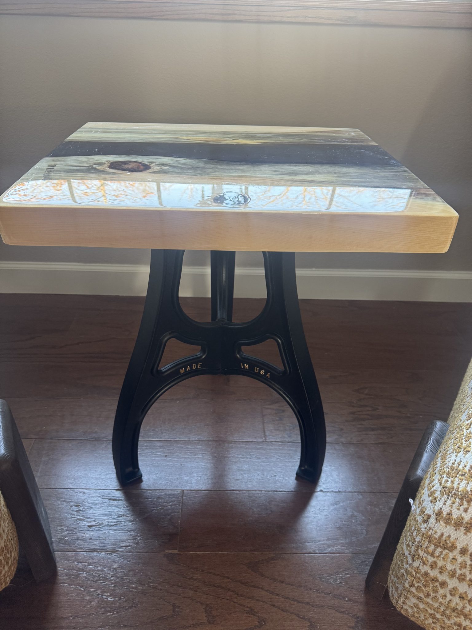 Epoxy resin end table