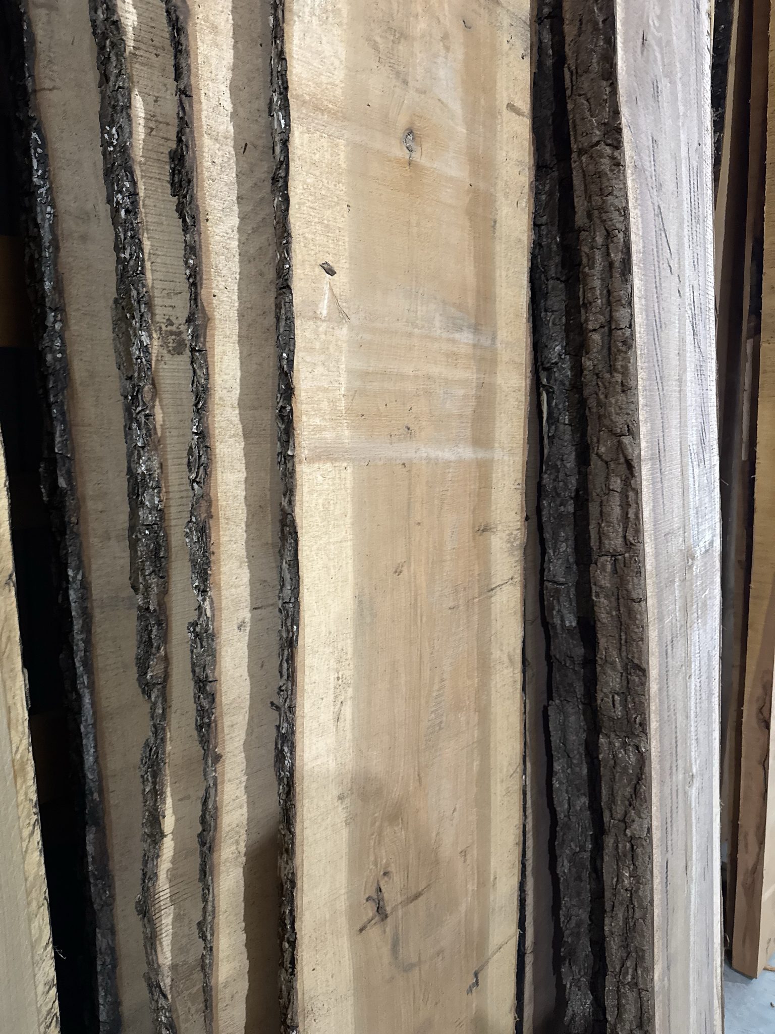 Live edge hardwood slabs