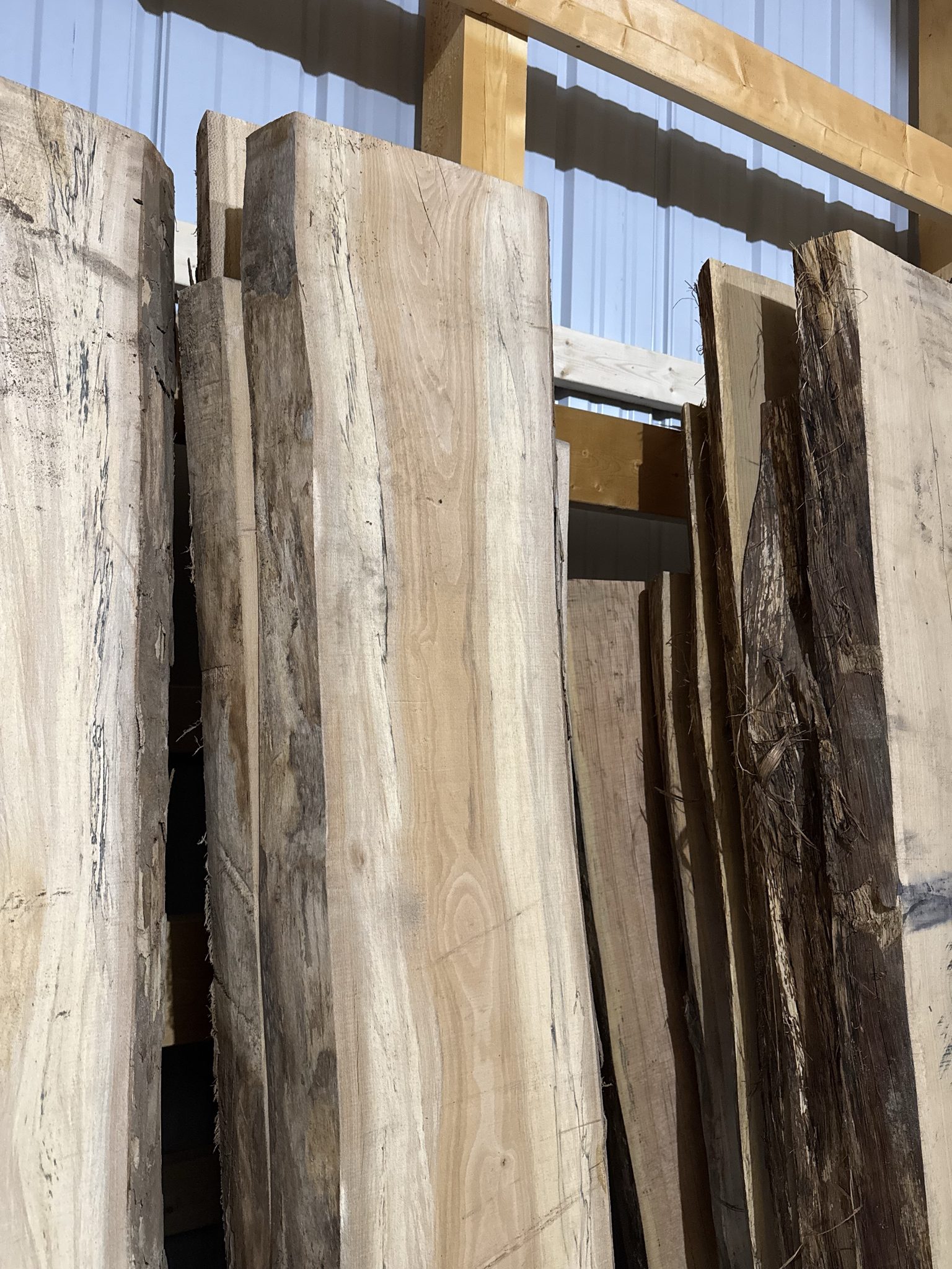 Live edge hardwood slabs