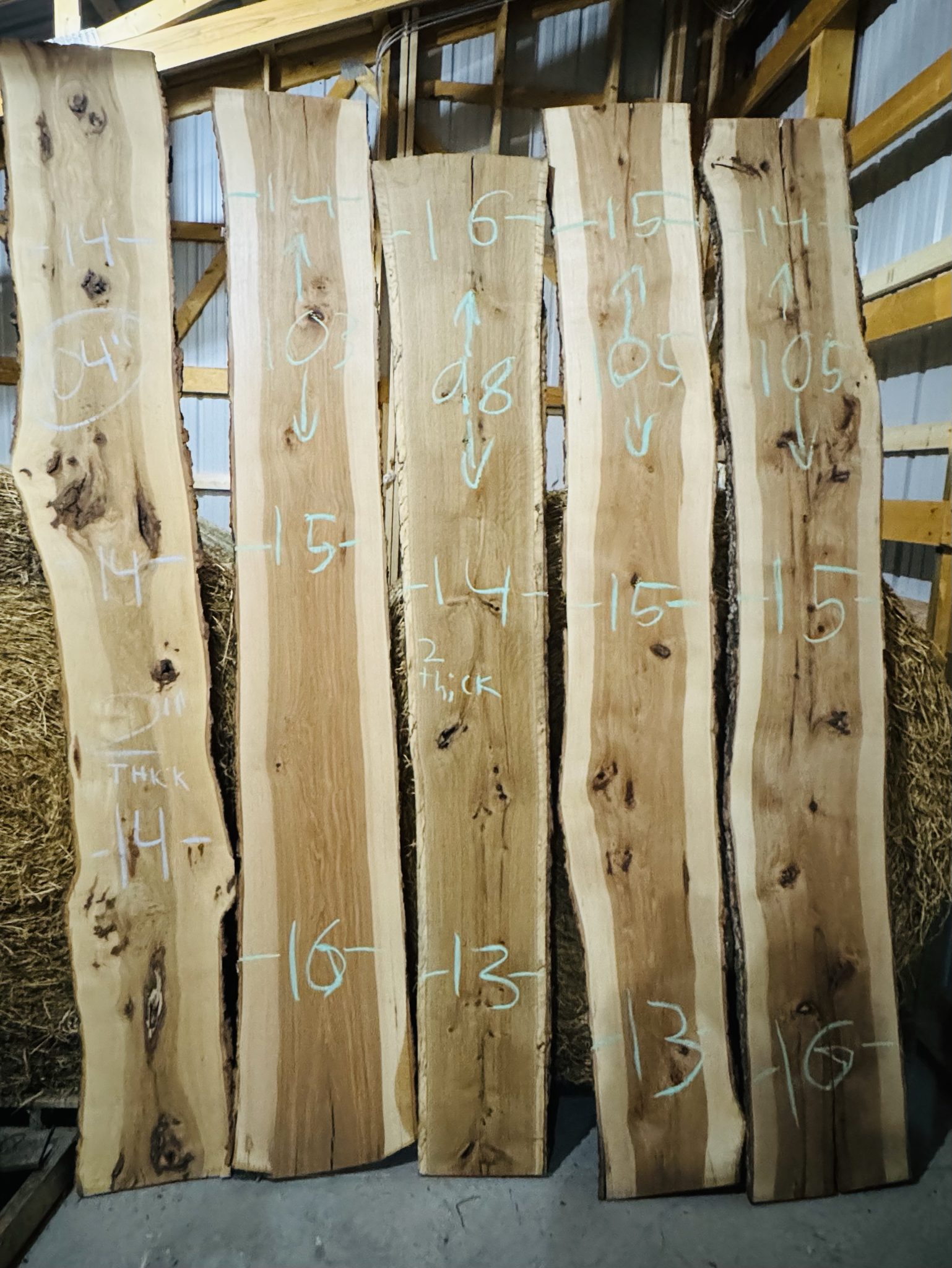 Live edge hardwood slabs