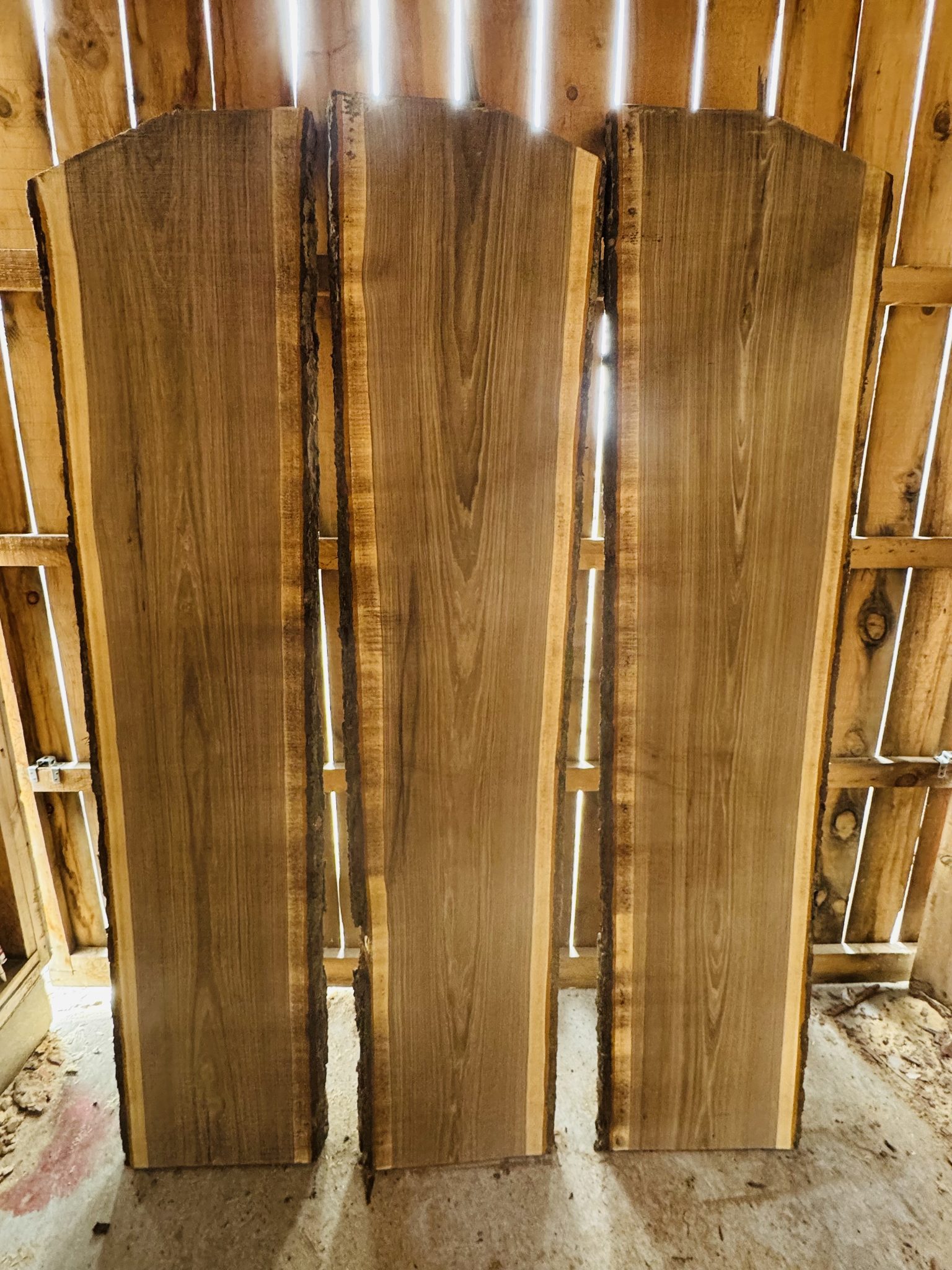 Walnut live edge slabs matched set